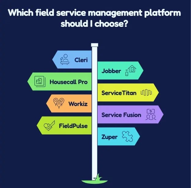 Signpost comparing 8 field service management platforms including Cleri and Jobber
