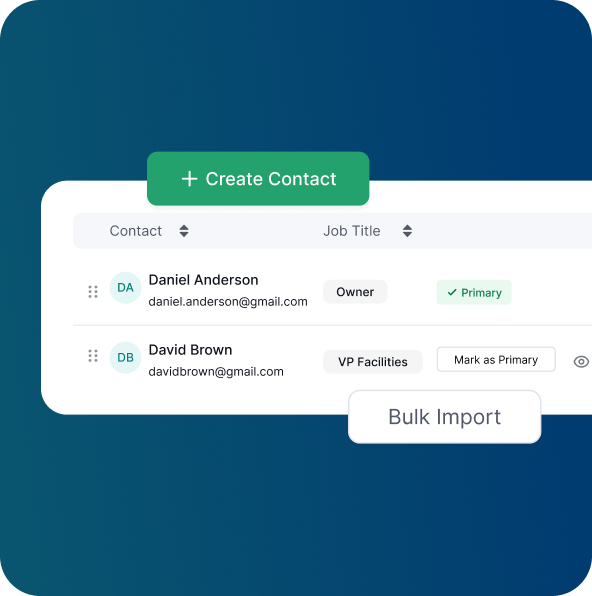 Customer Contacts Screenshot