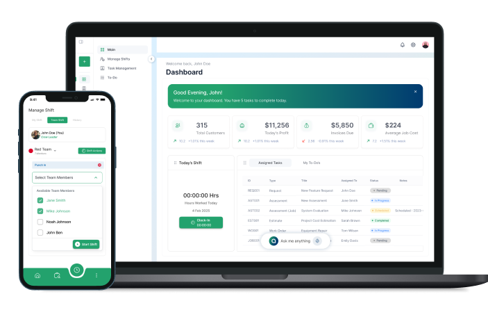 Cleri Dashboard on Laptop